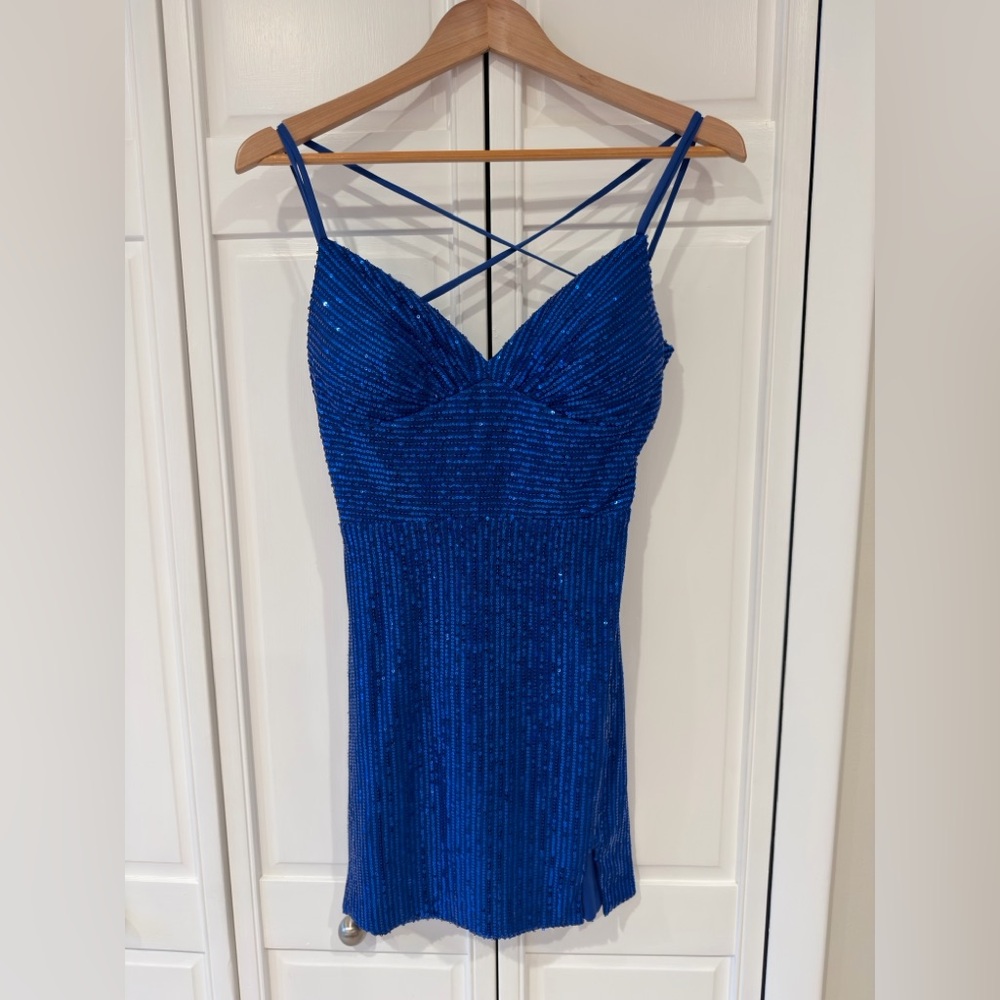 Amazon Royal Blue Strappy Mini Dress